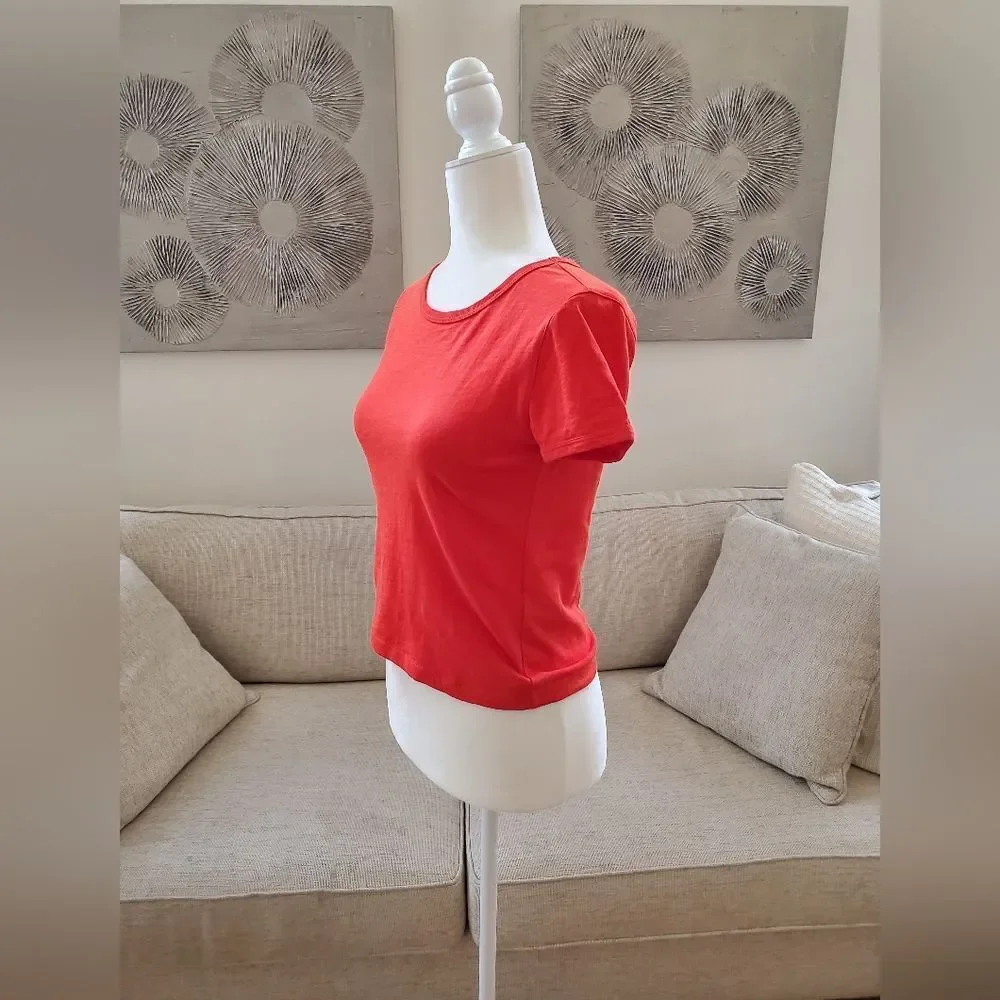 🌹 J. CREW 🌹  '90s Cropped Organic Slub Cotton T-shirt - [XXS, Orange]